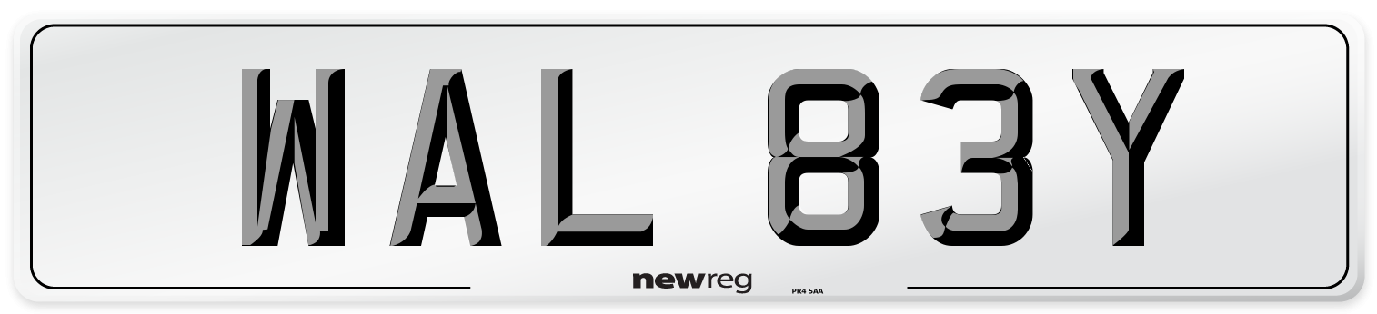 WAL 83Y Number Plate from New Reg